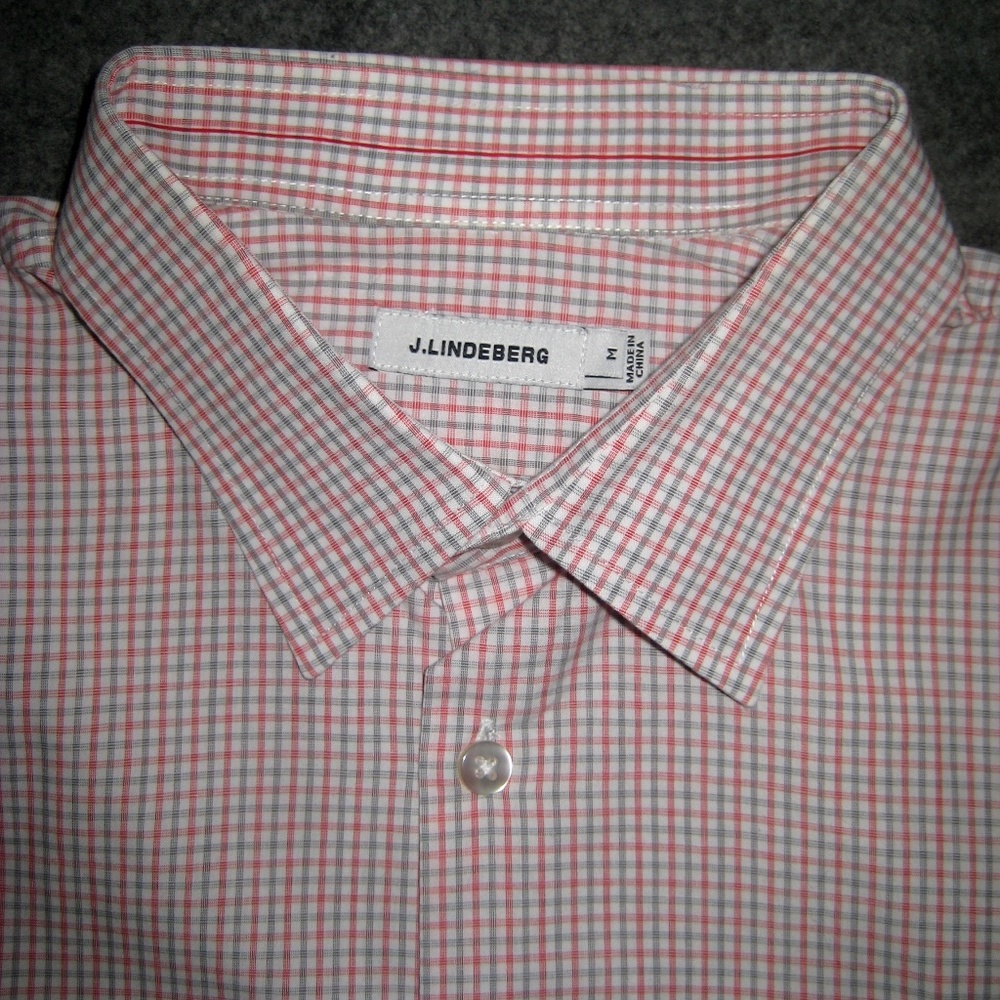 J. Lindeberg Gingham Checked Button-Up Medium - image 3